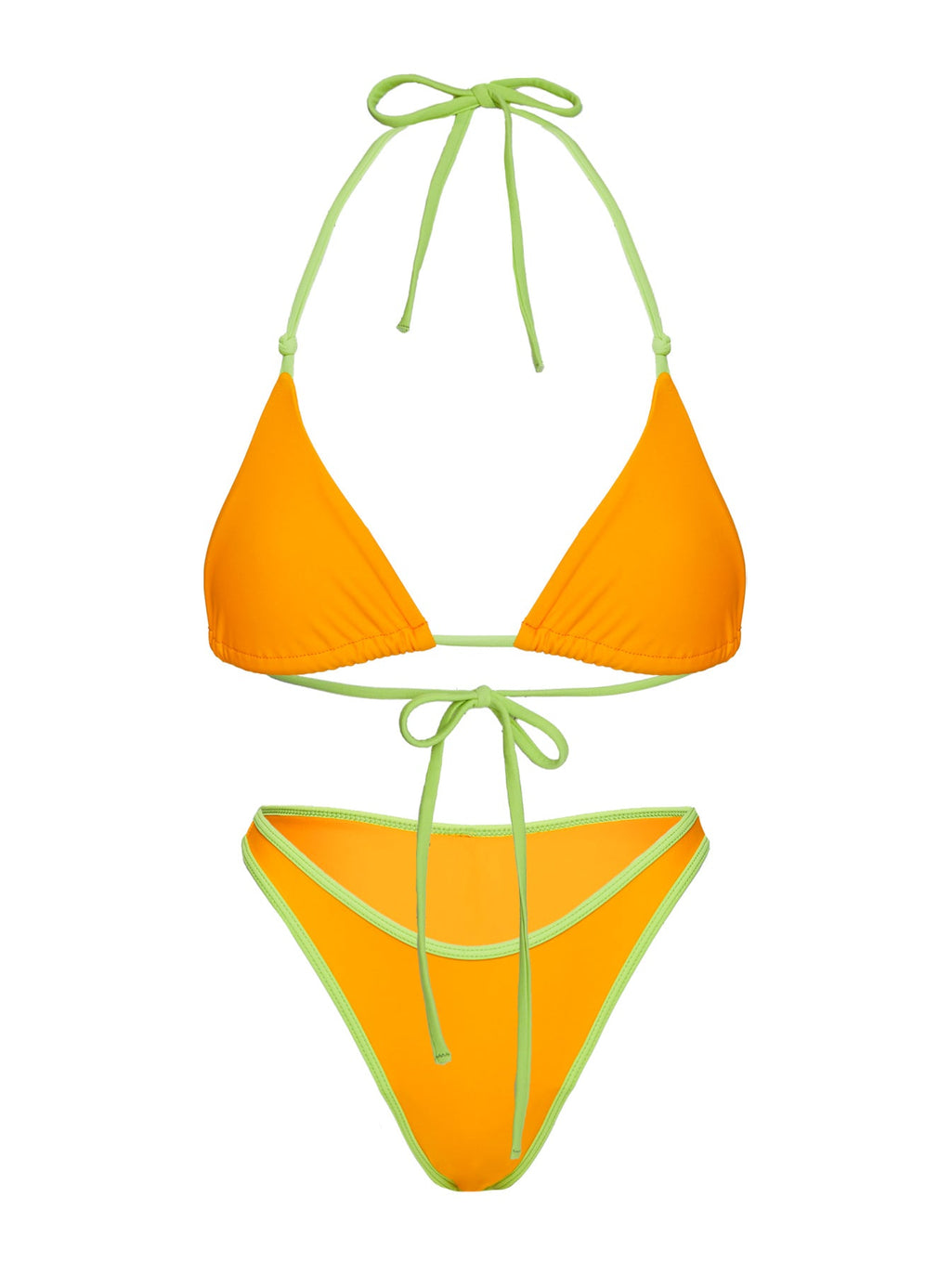 Sandbar Triangle Bikini Top Orange / Green